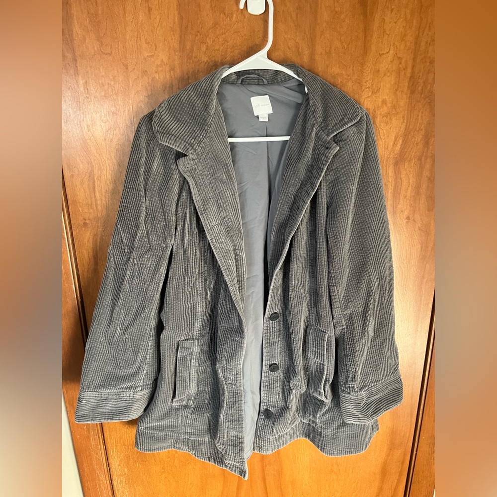 J. Jill Grey Corduroy Collection Jacket